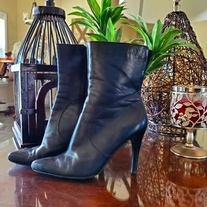 Nine West Black Leather Ankle Boots